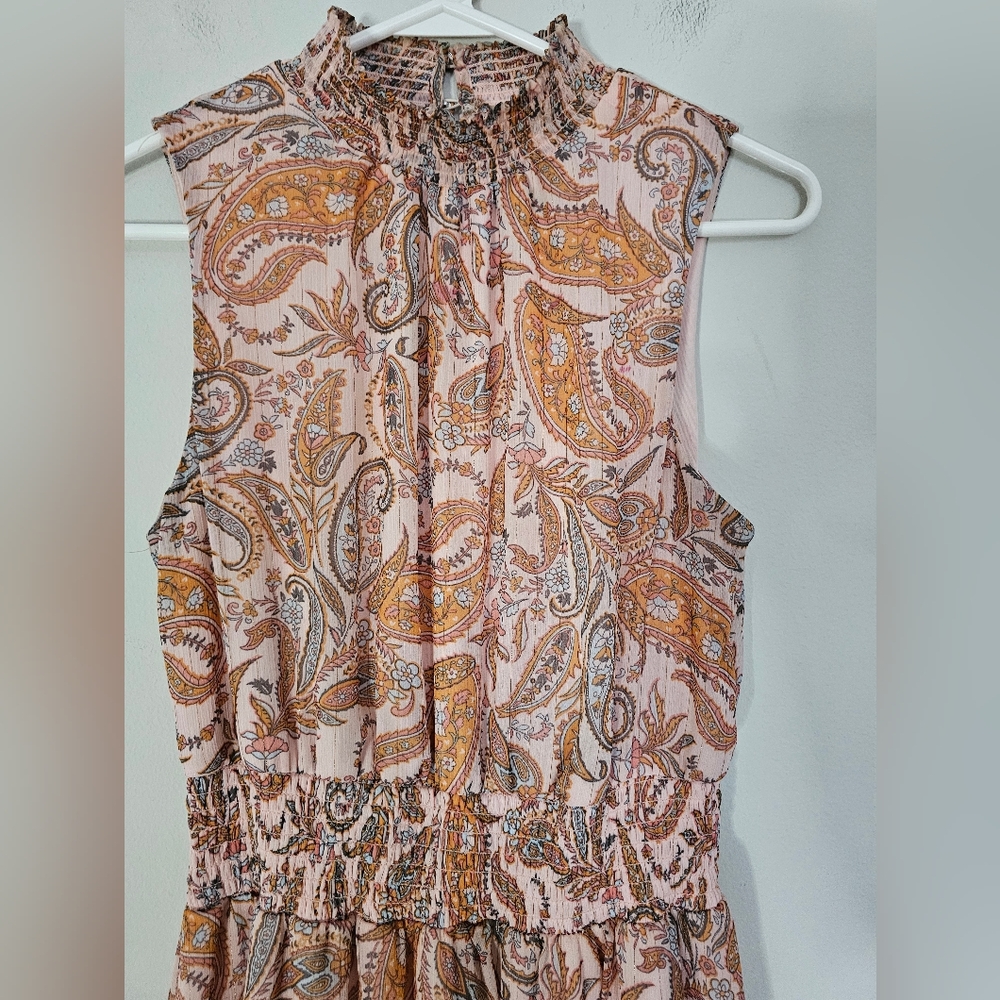 1. State Pink Paisley Print Midi Dress Women's Size S
